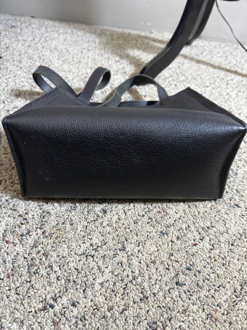 Harley-Davidson Vintage Black Leather Shoulder Tote Bag with Embroidered Logo - Picture 2 of 6